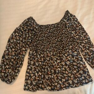 Hayden Black and Brown Floral Blouse